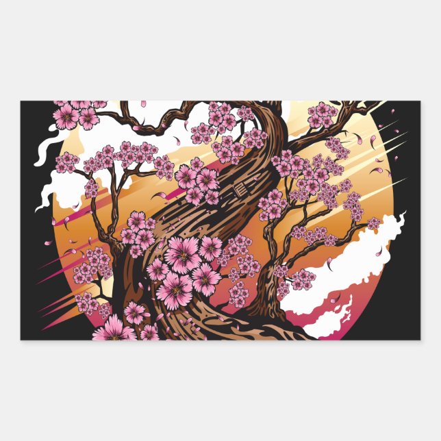 Sticker Rectangulaire Fleur de cerisier sauvage (Devant)