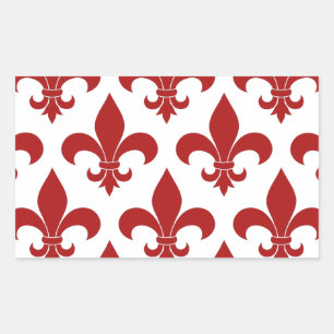 Sticker Rectangulaire Fleur de lis Motif