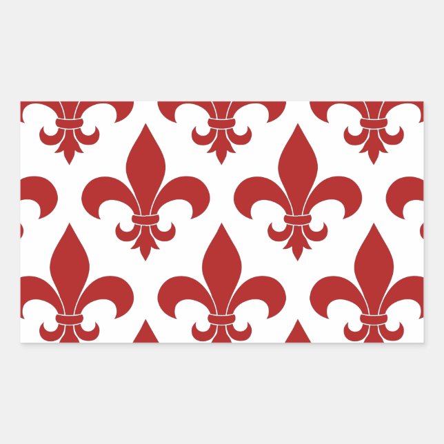 Sticker Rectangulaire Fleur de lis Motif Classic (Devant)