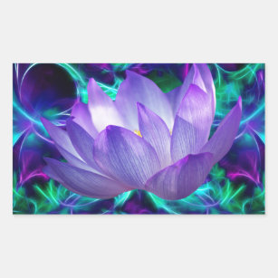 Sticker Rectangulaire Fleur de lotus pourpre et sa signification