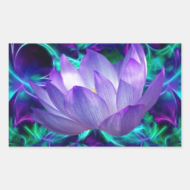 Sticker Rectangulaire Fleur de lotus pourpre et sa signification (Devant)
