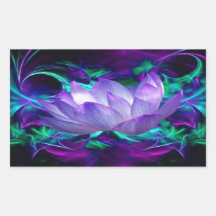 Sticker Rectangulaire Fleur de lotus pourpre et sa signification