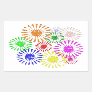 Sticker Rectangulaire Fleur en panne