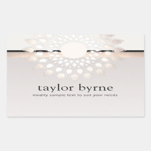 Sticker Rectangulaire Fleur Lotus Argent Spa holistique et beauté