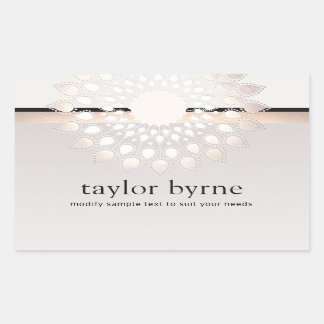 Sticker Rectangulaire Fleur Lotus Argent Spa holistique et beauté