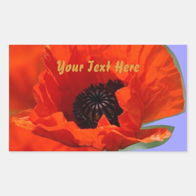 Sticker Rectangulaire Fleur Rouge Avec Violet (Devant)