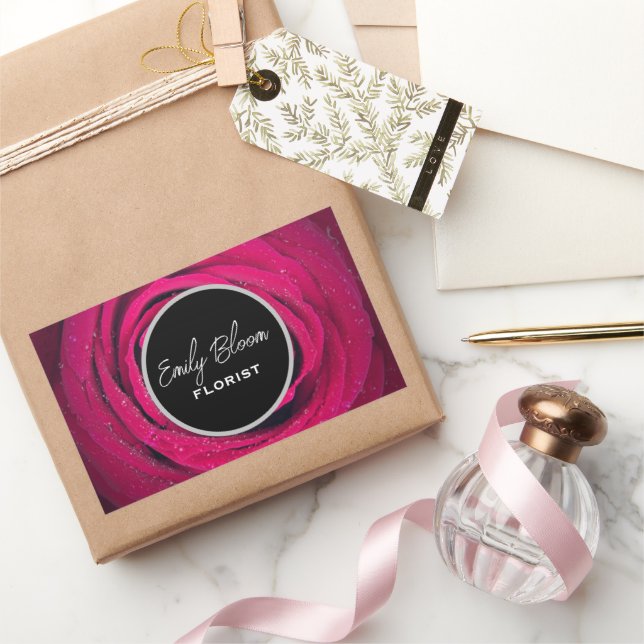 Sticker Rectangulaire Fleuriste, Fleurs (Cadeaux)