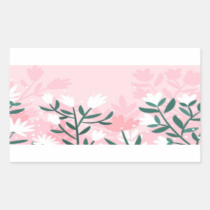 Sticker Rectangulaire Fleurs Abstraites tracées à la main