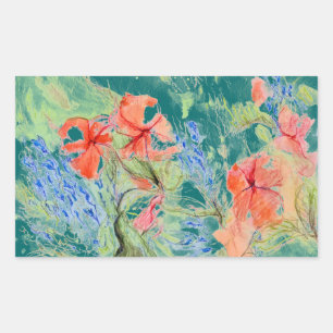 Sticker Rectangulaire Fleurs Balsam et Lobelia