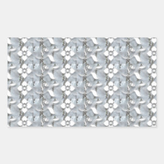 Sticker Rectangulaire Fleurs blanches Argent String Art NVN171 NavinJOSH