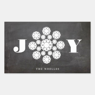 Sticker Rectangulaire Fleurs de flocons de neige Points Joie Tableau noi