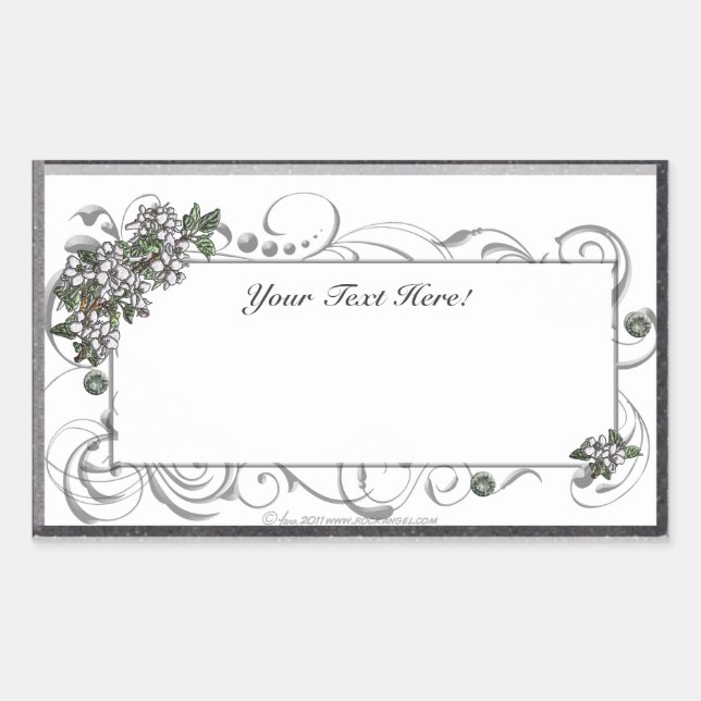 Sticker Rectangulaire Fleurs de pommier (Devant)