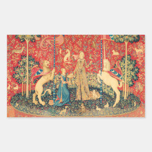 Sticker Rectangulaire Fleurs d'imaginaire de DAME ET de LICORNE, animaux