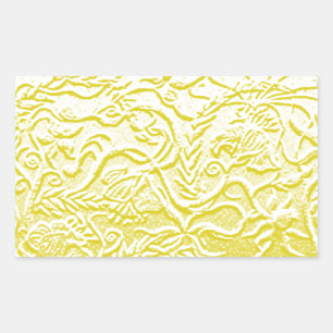 Sticker Rectangulaire Fleurs d'or
