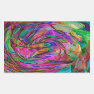 Sticker Rectangulaire Fleurs psychédéliques
