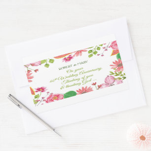 Sticker Rectangulaire Fleurs religieuses du 60e anniversaire du Mariage