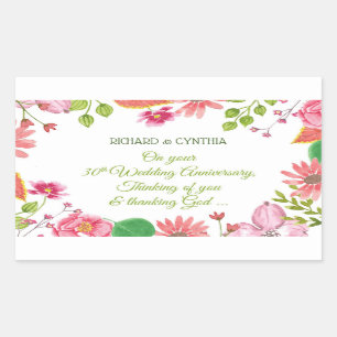 Sticker Rectangulaire Fleurs religieuses pour les 30 ans de mariage