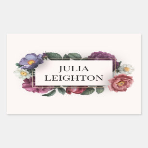 Sticker Rectangulaire Fleurs Sombres