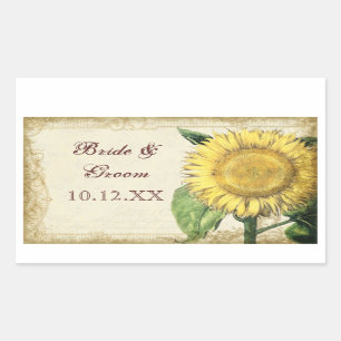 Sticker Rectangulaire Fleurs vintages - Mariage de automne d'automne