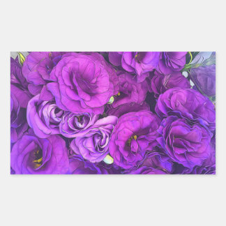 Sticker Rectangulaire Fleurs violettes Lisianthus
