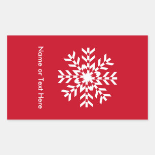 Sticker Rectangulaire Flocon de neige triangulaire rouge de Noël géométr