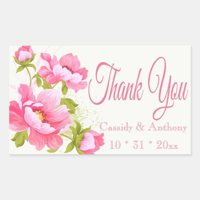 Sticker Rectangulaire Floral (Devant)