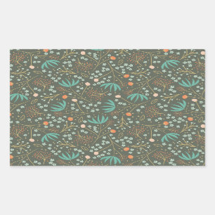 Sticker Rectangulaire Floral de Christmas