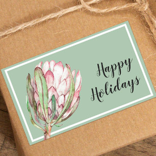 Sticker Rectangulaire Flore de thé rose tropicale sur la menthe