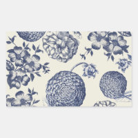 Flore d'impression florale de fleurs bleues antiqu