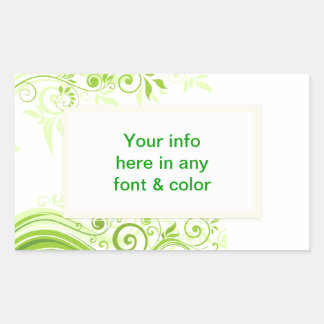 Sticker Rectangulaire Flore en teintes de vert frais