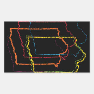 Sticker Rectangulaire flou de la fierté de l'iowa