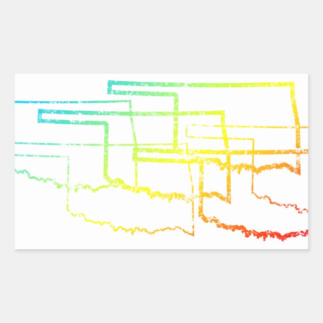 Sticker Rectangulaire flou de refroidissement de l'oklahoma (Devant)