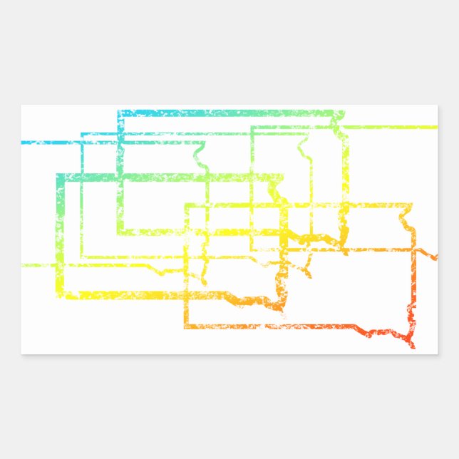 Sticker Rectangulaire flou de refroidissement du dakota du sud (Devant)