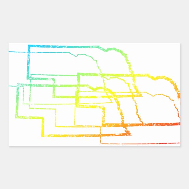 Sticker Rectangulaire flou de refroidissement du nebraska (Devant)