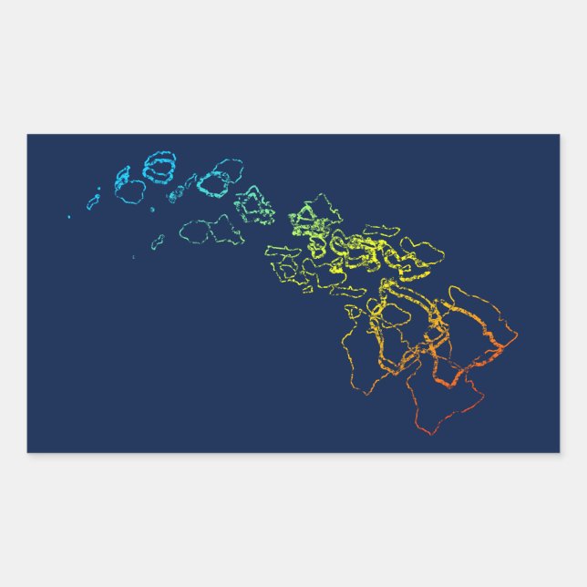 Sticker Rectangulaire flou de refroidissement hawaïen (Devant)