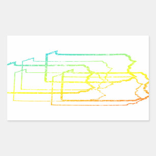 Sticker Rectangulaire flou de refroidissement pennsylvanie