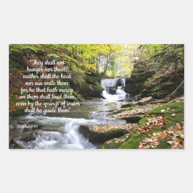 Sticker Rectangulaire Flux boisé avec message biblique réconfortant (Devant)