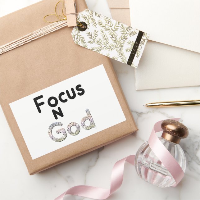 Sticker Rectangulaire Focus sur Dieu (Cadeaux)