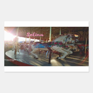 Sticker Rectangulaire Foire carnavalesque Carrousel Cheval Merry-Go-Roun