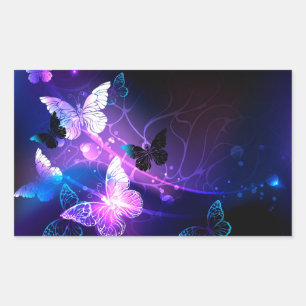 Sticker Rectangulaire Fond avec papillons de nuit