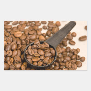 Sticker Rectangulaire Fond de grains de café