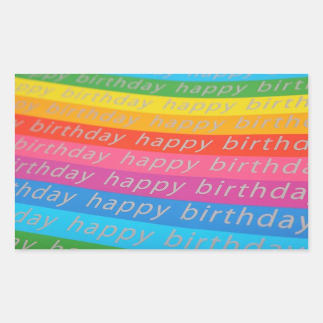 Sticker Rectangulaire Fond Joyeux Anniversaire (Devant)