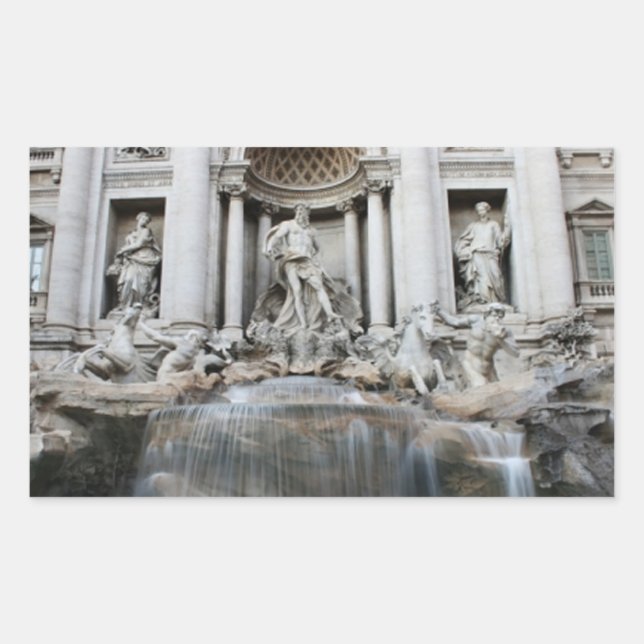 Sticker Rectangulaire Fontaine de Trevi Rome (Devant)