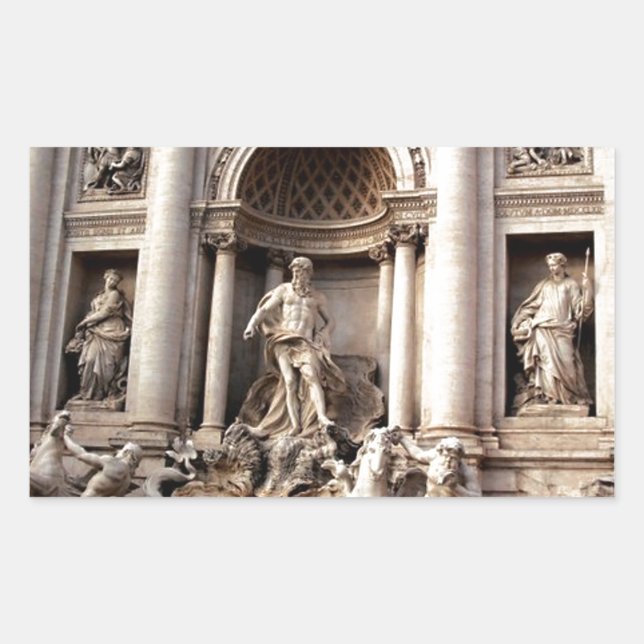 Sticker Rectangulaire Fontaine de Trevi Rome Italie Voyage (Devant)
