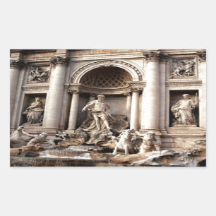 Sticker Rectangulaire Fontaine de Trevi Rome Italie Voyage