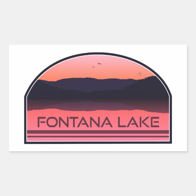 Sticker Rectangulaire Fontana Lake Caroline du Nord Sunrise rouge (Devant)