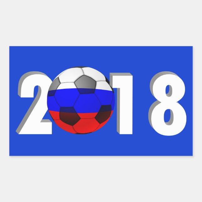 STICKER RECTANGULAIRE FOOTBALL SOCCER 2018 (Devant)