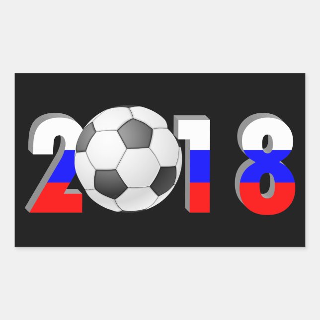STICKER RECTANGULAIRE FOOTBALL SOCCER 2018 (Devant)