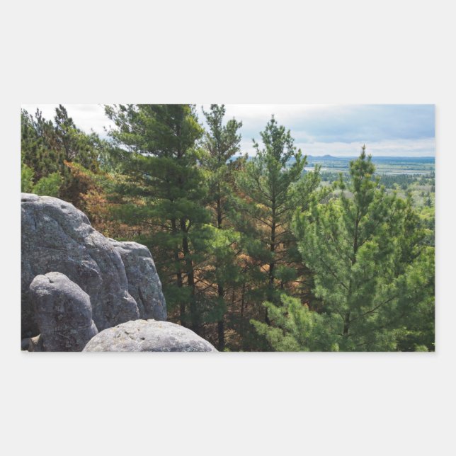 Sticker Rectangulaire Forest Valley Vue sur Castle Mound (Devant)