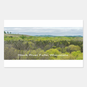 Sticker Rectangulaire Forêts et collines à Black River Falls Wisconsin